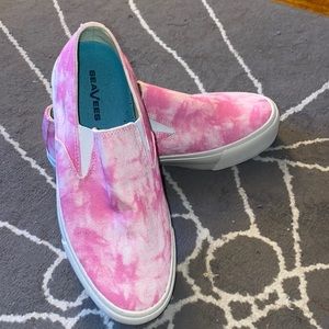 Tie Dye SeaVees platform slip ons